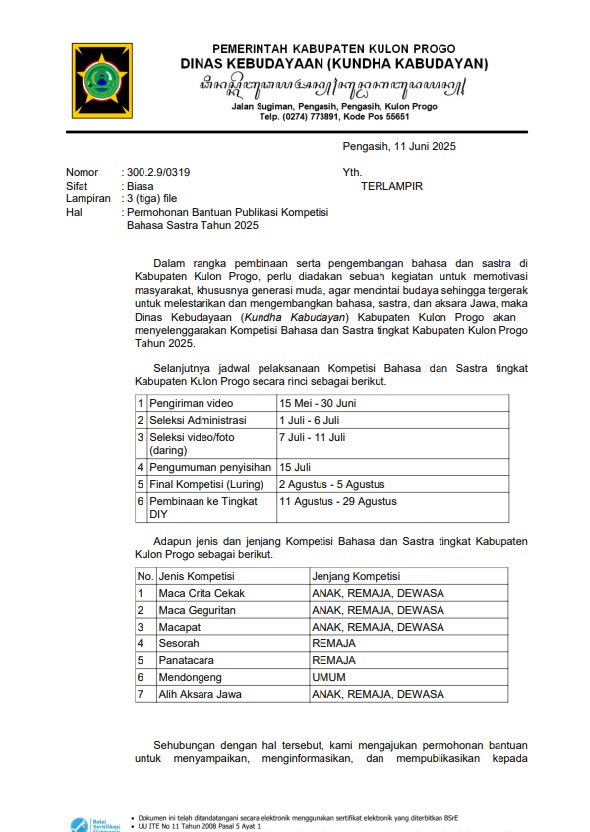 Kompetisi Bahasa Sastra Tahun 2025